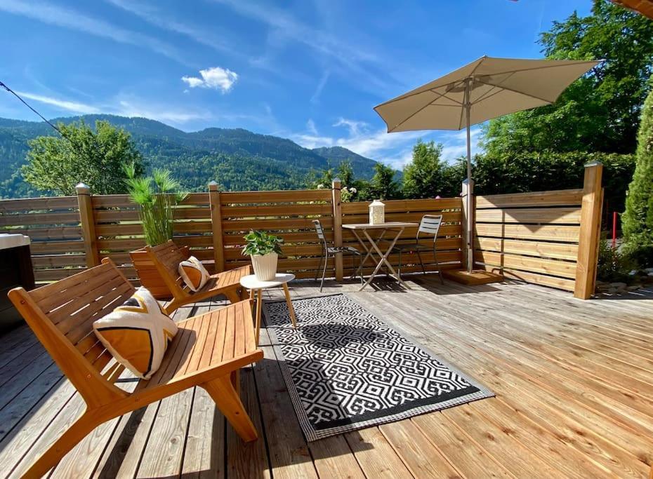 Androsace Appartement Dans Chalet Bois Avec Jacuzzi Privatif Terrasse Et Vue Montagne Les Villards-sur-Thônes Exteriér fotografie