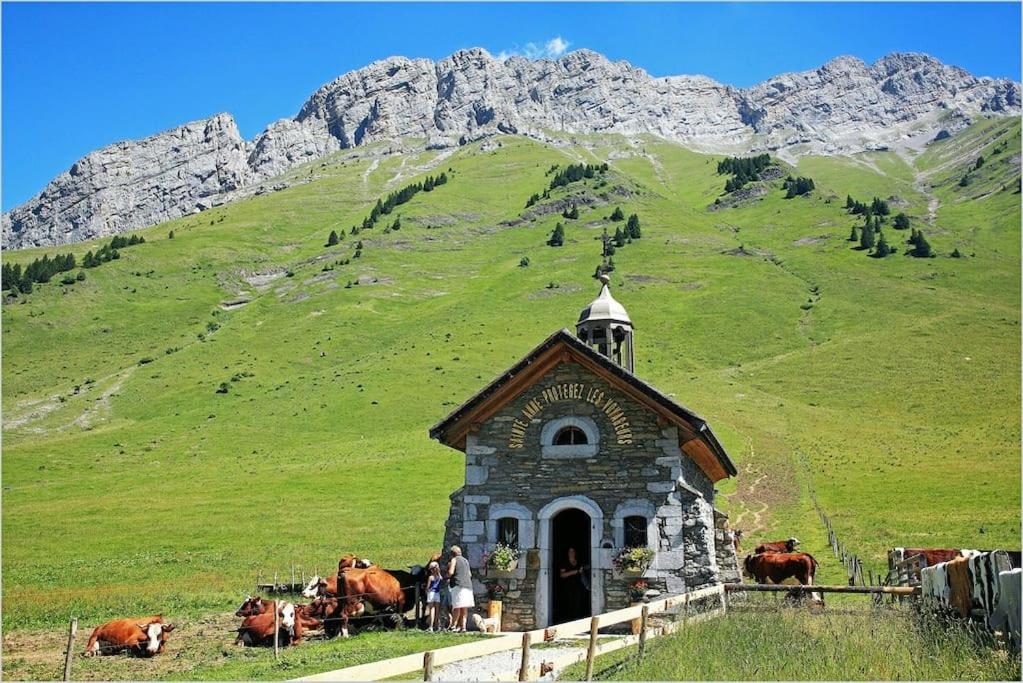 Androsace Appartement Dans Chalet Bois Avec Jacuzzi Privatif Terrasse Et Vue Montagne Les Villards-sur-Thônes Exteriér fotografie